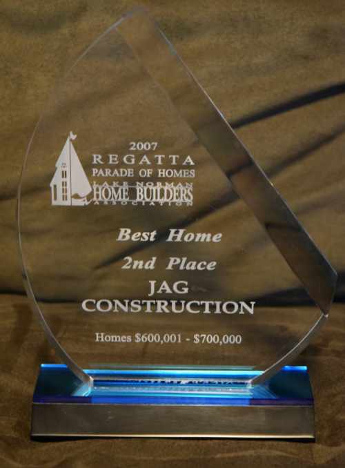 Award JAG Construction New Home Contractor Parade of Homes Regatta
