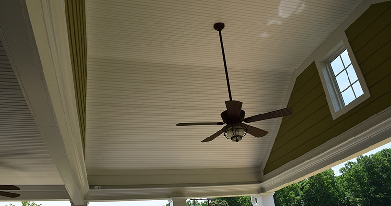 Covered Porch in Charlotte with fan