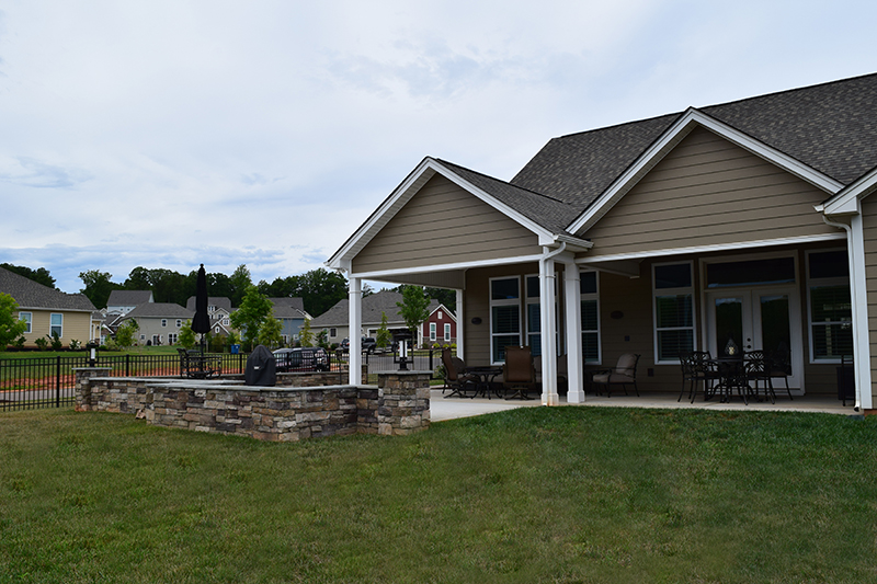 Covered Porch Backyard View