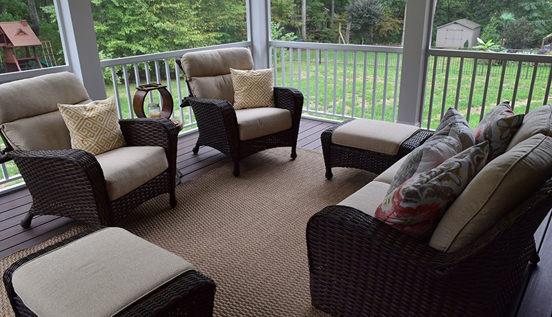 Interior of New Screen Porch in Davidson