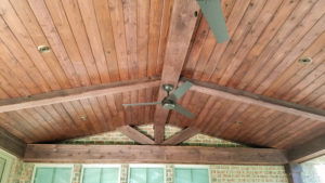 Fans in Cedar Ceiling Covered Porch in Denver, NC